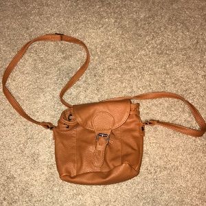 Small, burnt brown satchel bag